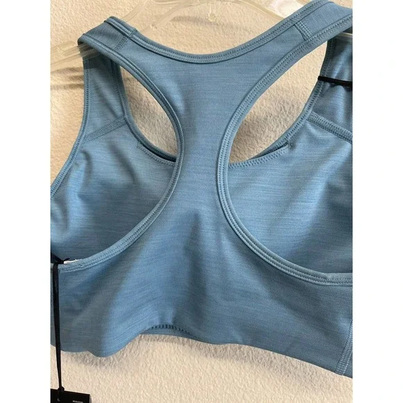 NWT Nike Swoosh Sports Bra Size M Blue Heather Padded NEW - Picture 7 of 8